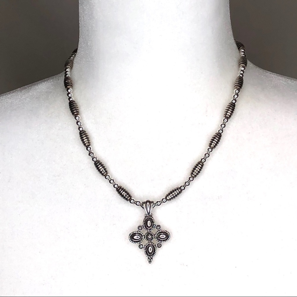 Napier silver tone statement pendant necklace